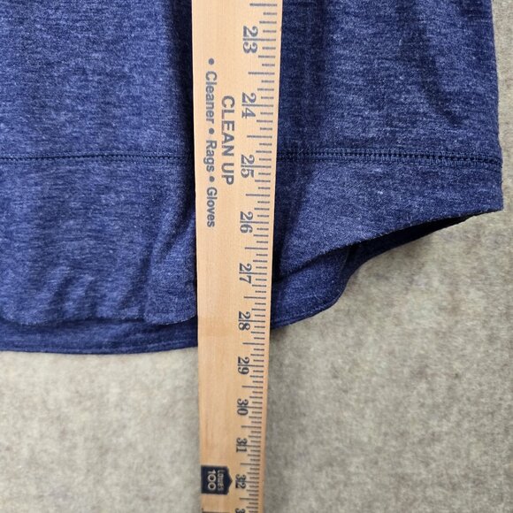 Temofon Womens Long Sleeve Lightweight Top Heathered Blue Crew Neck Rayon Blend - Picture 5 of 6